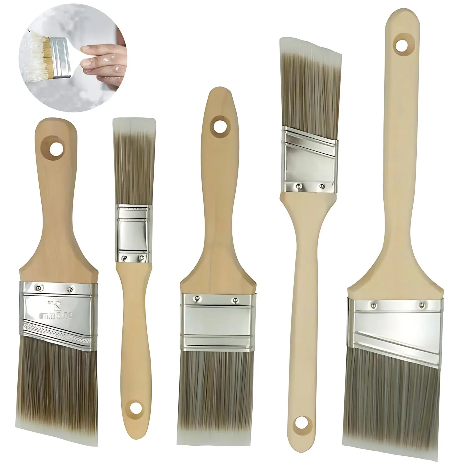 Professional Paint Brush Set - Indoor/Outdoor, Latex/Oil Ready, Wide Coat Reach for Cutting-In, Stains, Varnish on Doors, Shelves