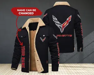 Personalized Corvette Cargo Fleece Lined Cotton Jacket, Corvette Style, Corvette logo, Corvette Jacket, Chevrolet, Chevrolet Jacket