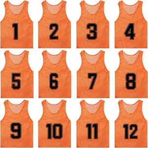 Nylon Mesh Scrimmage  Team Practice Vests Pinnies for Adult Youth Soccer Bibs Numbered Practice Jerseys