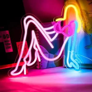 Golden Hair Beauty Neon Light Strip, Dimmable LED Wall Decor, USB Powered, Bedroom Sign, Christmas, Thanksgiving, Birthday Party Gift