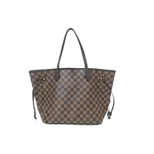 Pre-owned Louis Vuitton canvas Shoulder Bags Damier Ebene Neverfull MM Tote Bag AR5100 (2260002543365)