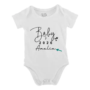 Funny Baby Babysuit Custom Name Customizable 2026 Letter Print Baby Short Sleeve Onesies Romper For Infant, Newborn Boys Girls Soft Casual Outfit, Outdoor Baby Bodysuits