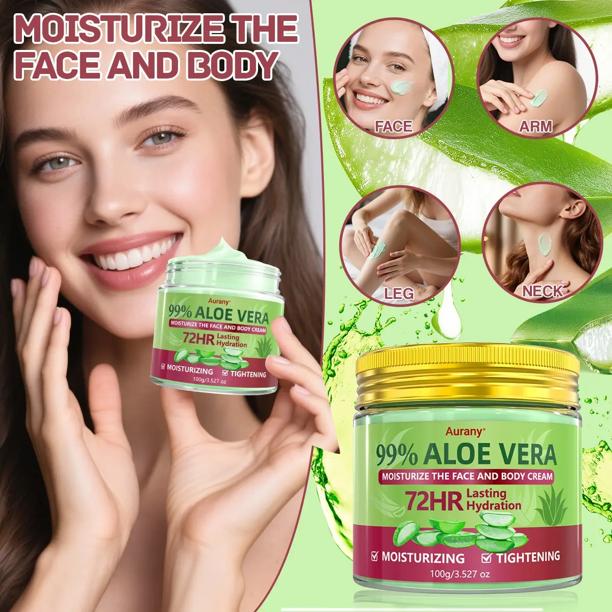Aloe Vera Cream,Moisturizing&Tightening, Deep Moisturizing Cream, Face&Body  Moisturizer, 72-Hour Long-Lasting Moisturizing, Suitable ,Hydrating,  Soothing for Dry Skin,Psoriasis, Eczema For Men Ang Women, for Skin, Face,  & Sensitive Skin-100g - TikTok Shop