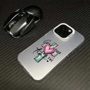 Heart-Cross Motif Phone Case Cross Pattern Religious Art Fashion TPU Laser Craft Anti-Drop Case Blending Faith And style For Daily inspiration Compatible with iPhone 17 Pro Max Phone Case 17 Air 16 E 15 Plus 14 13 12 11 X XS XR 7 8 Plus Samsung Galaxy S21