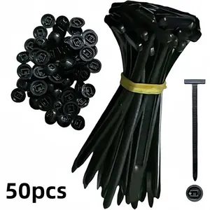 Nylon Zip Tie Fasteners, Strong, Reliable Self-Locking Design with Pins and Buttons, UV Resistant Plastic Straps for Car Daily Use