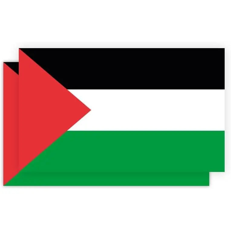 Palestine Flag Decal - Durable Palestinian Flag Sticker for , Laptop, Water Bottle Flag of Palestine (2, 5x3 inch)