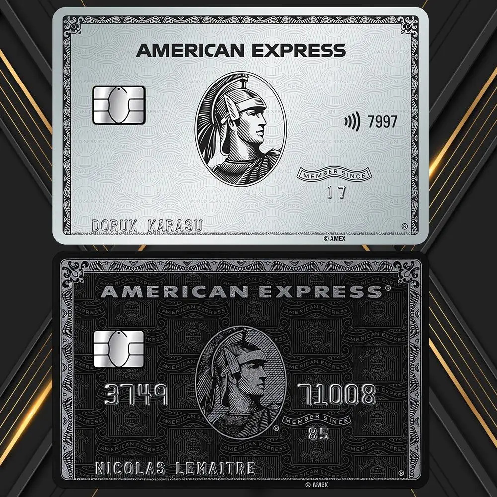 American Express Credit Card Sticker, 2 Counts Ultra-thin Waterproof Scratch-resistant Card Decorative Decal, Decorative Sticker for Most Credit Cards