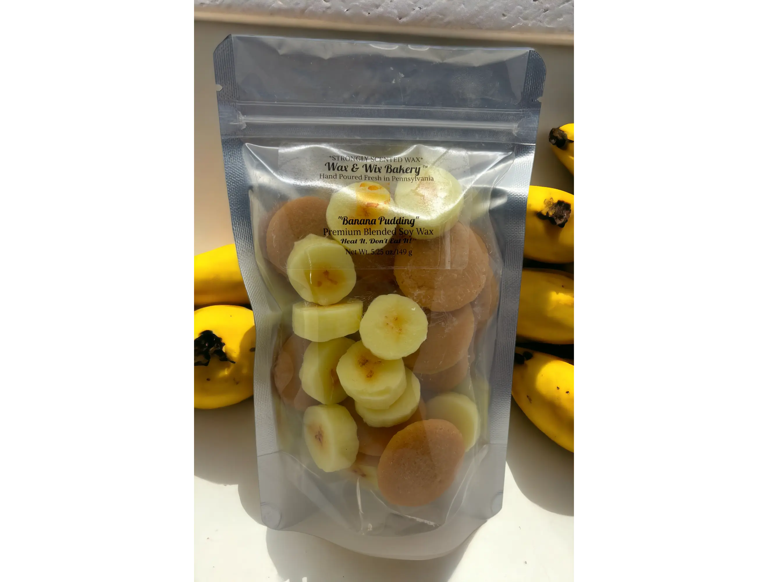 Banana Pudding Wax Melts/Bananas & Vanilla Wafers Wax Melts/Soy Wax Melts/Strongly Scented Wax Melts/Wax Tarts for Wax Warmers. 5.25 oz.