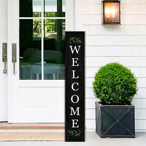 Porch Sign Wooden Hanging Porch Decor Wall Pediments Vertical Fall Thick Welcome Signs for Front Porch Rustic Decoration Door Wall Yard sign Party Indoor Outdoor Vintage Plaque Decor Wooden Home Sign