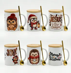 Premium Christmas Mug Gift Set (11oz) w/ Bamboo Lid & Gold Spoon | Cozy Christian & Holiday Designs - ELYON ATX