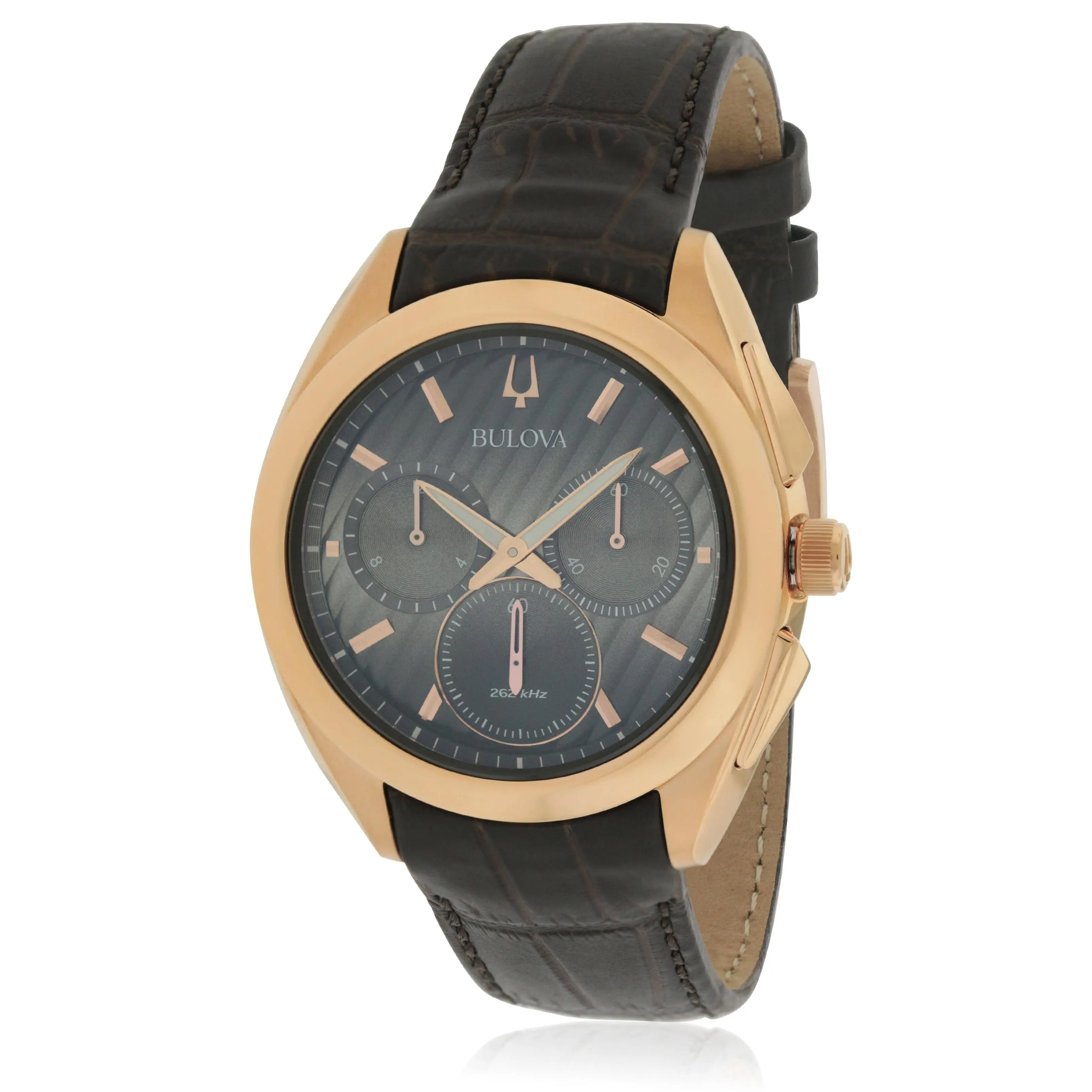 Bulova Curv Chronograph Leather Mens Watch 97A124