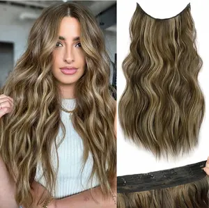 [Plodon] 24/20/16 inch 1-piece 4-clip hair extension — Concealed hairline filling, double braided for a smooth, non-bulging look, quick styling before heading out.