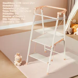 2-Step Kitchen Stepper Adult Folding Step Stool Kids Folding
