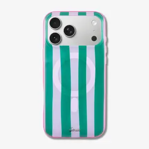Jelly Stripe MagSafe® Compatible iPhone Case - Pink / Green
