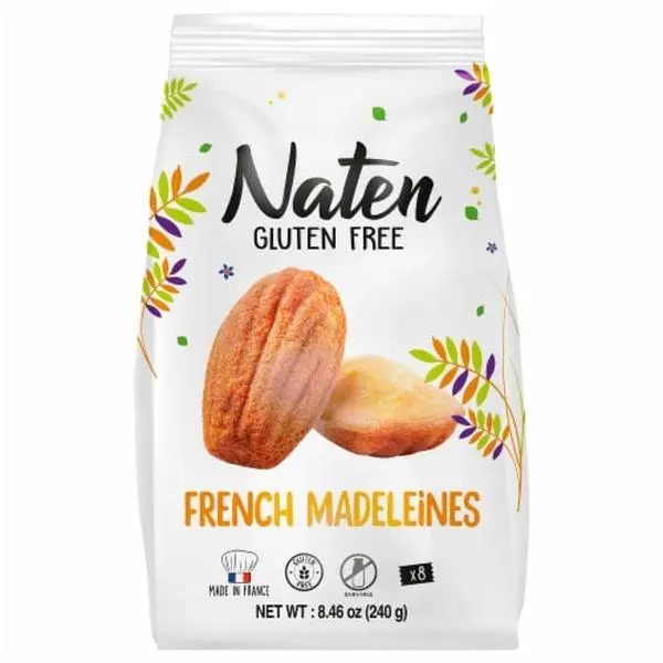 Naten Gluten-Free French Madeleines, Soft and Individually Wrapped Snacks with Unique Vanilla Taste, Dairy Free, Contains Eggs, Non-GMO
