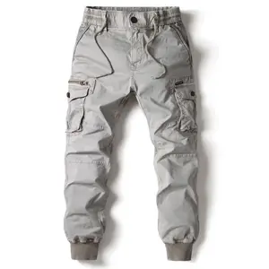 Men's Cotton Multi-Pocket Tactical Joggers - Menswear Casual Comfy Trousers for Work