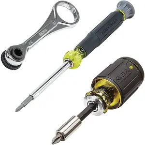 85515 3-Piece Multi-Bit Screwdriver Set with 8-in-1 Stubby, Mini Ratchet and Electronics Screwdriver