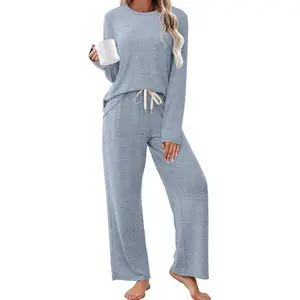 Pajamas for Women Set Comfy Lounge Sets Two Piece Long Sleeve Cute Pjs Soft Sleepwear Winter Clothing