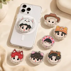 Cute Kawaii Idol Character Magsafe Phone Grip, Magnetic Pop Socket & Kickstand, Chibi Fan Phone Accessory for iPhone & Kindle