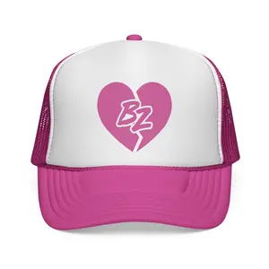 Bailey Zimmerman Broken Heart Pink White Trucker Cap, Country Music Mesh Snapback Hat, Adjustable Baseball Cap, Streetwear Fan Gift
