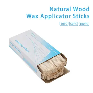100pcs Waxing Sticks for Hair Removal, Wooden Spatulas for DIY Crafts, Ice Cream Stick Shape Shaving Tools, Pack of 100 Pieces
