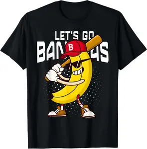 Lets Go Retro Banana Shirt Boys Kids Men Youth T-Shirt