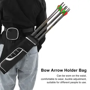 Bow and Arrow Pot Multidirectional Storage Portable Archery Arrow Holder Bag for HuntingBlack
