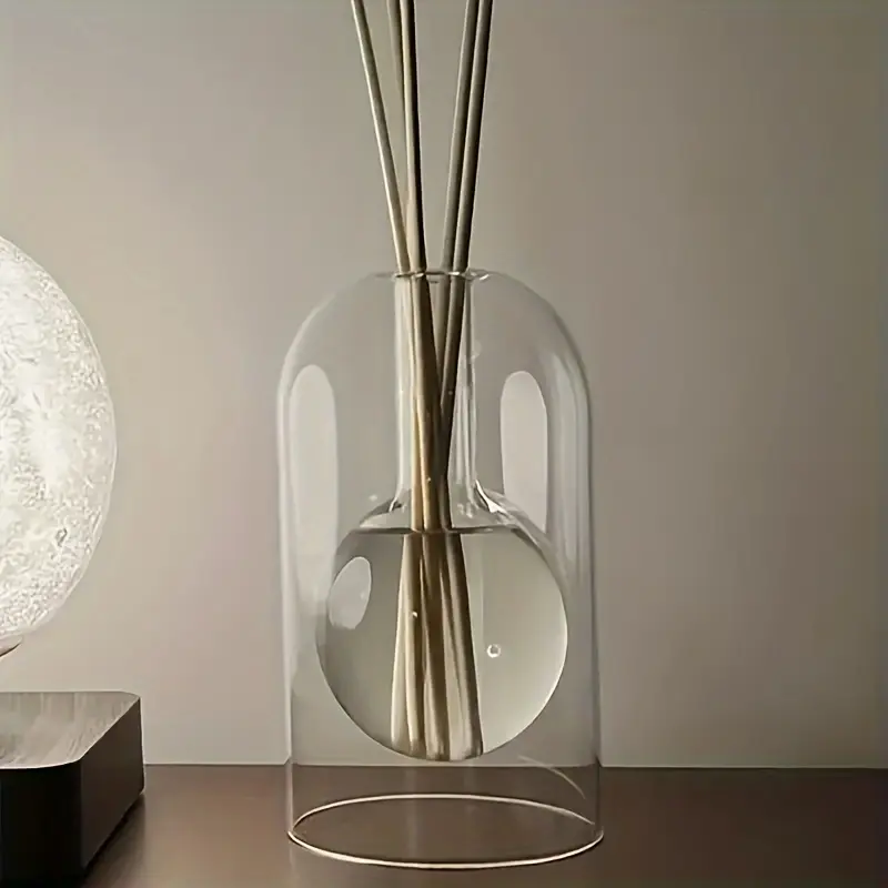 Elegant Flameless Glass AromaRelax Diffuser Bottle, 1pc Portable Home & Car Essential Oil Vase, Home Fragrance Products, Fragrance Diffuser, Ideal Decor Gift for Valentine's Day, Halloween and Christmas, Aromatherapy Scent Diffuser