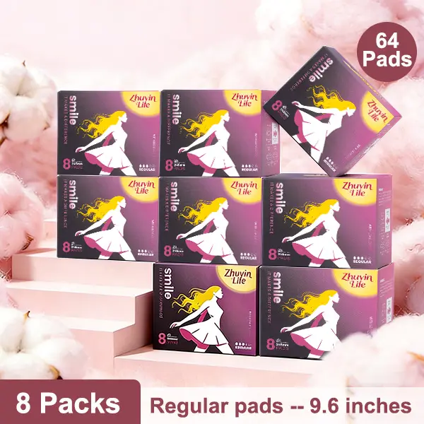 8 Packs Regular Pads（64 Count）