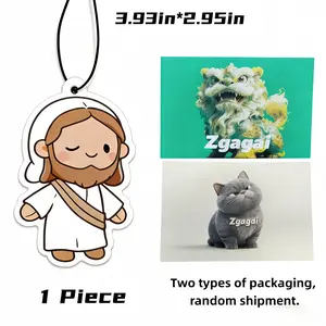 CUTE CARTOON CAR AIR FRESHENER - Cute Jesus Design, Long-Lasting Scent, Hanging Air Freshener for Home Office Car In-Door