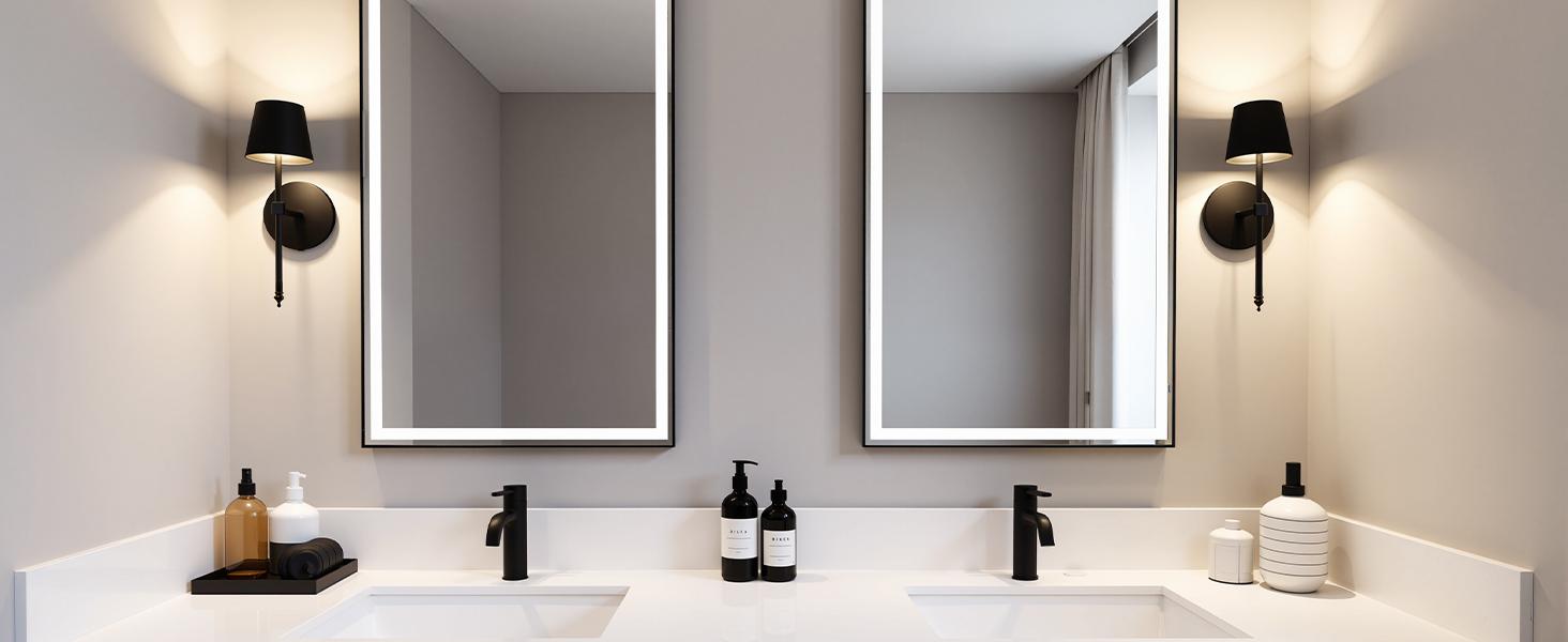 FRIDEKO HOME Wireless Battery-Powered Wall Lamps in with Dimmable Timer Remote, 5200mAh Black Vanity Light Fixtures for bedrooms, living rooms, corridors, kitchens ( Adjustable brightness wireless wine light)