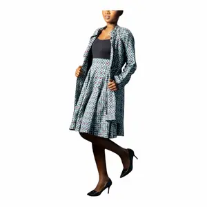 GHALI Graceful button-down Ankara skirt and top set