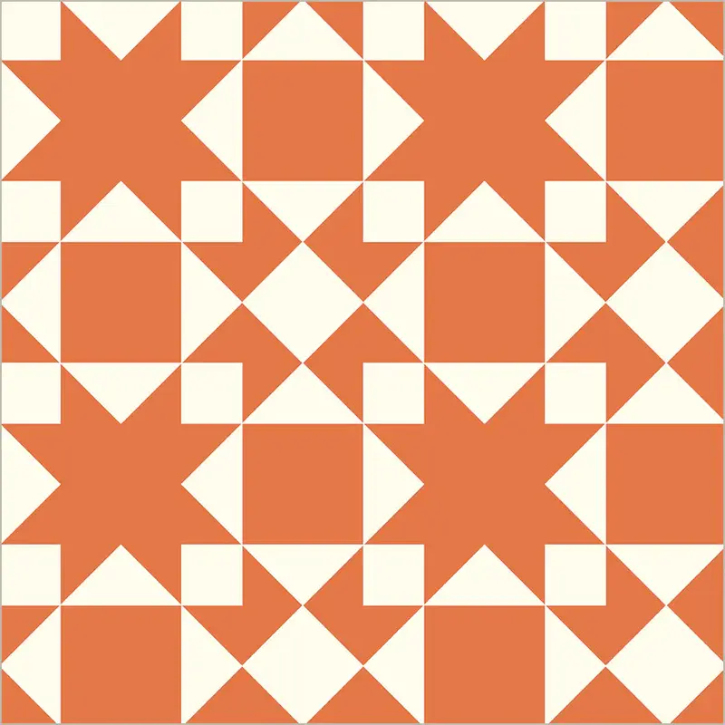 Fabric Windham Orange Sawtooth Perfect Points II by the Quarter Yard 54883-8