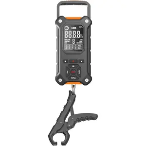 Fish Scale with Lip Gripper, 50 lbs Tournament Bass Scale with 8 Storage Bins, Digital Fishing Weight Scale with Hook & Clamp, High Contrast Hanging Weigher for Boat, Fishing Gifts for Men