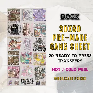 Book Gang Sheet, Book DTF Transfer Ready For Press, Book DTF Prints, Book Lover Dtf Transfers, Heat Transfer, Custom Transfer, Reader Lover