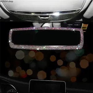 Shimmering water-drop diamond mirror car rearview mirror interior accessory rearview protection cover interior kit, Sparkly Glam Car Accessory to Upgrade Your Interior Style Instantly