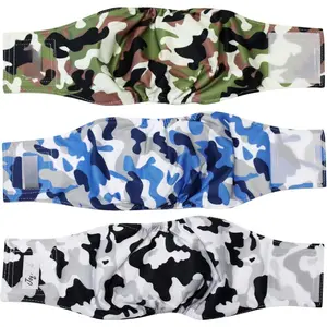 Bands for Small Dogs,3 Pack  Washable  Diapers Male Puppy Nappies Wrap Camo,S