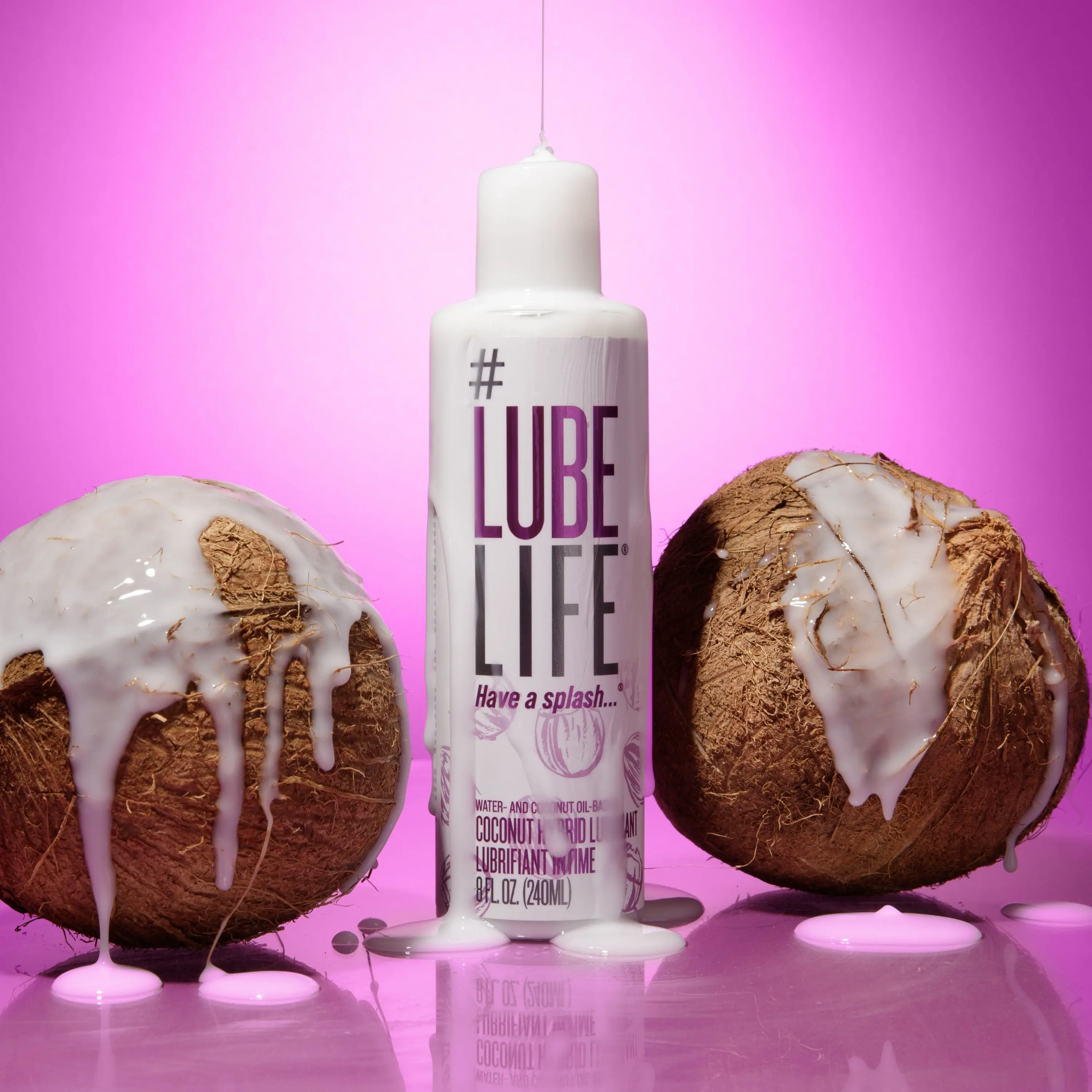LubeLife - Coconut Hybrid Personal Lubricant & Body Massage Oil — 2-in-1 Formula (8 oz)