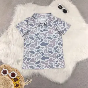 New Clothes  Kids Boys Grey Camo Polo Shirt Short Sleeves Casual Long Sleeve Clothing for Children