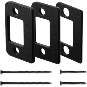 Door Strike Plate with Shim, Set of 3 Different Thickness, Stainless Steel Universal Residential Security Striker, Door Gap Blocker Kit to Block Latch Access
