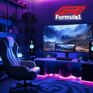 F1 Formula 1 Neon Sign, & Racing Car Decoration, USB Powered, Durable Plastic, Perfect for Mancave, Garage, Party
