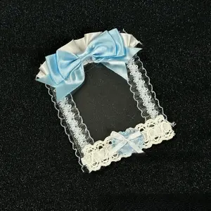 Handmade Lace Card Holder PVC Photo Frame for 3 Inch Kpop Idol Card Sleeves Japan Style Anime Photocard Protective Case Gifts