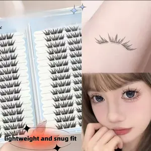 30 Rows Idol Clusters Lashes Glue, Manga Eyelash Clusters DIY Lashes Makeup, Natural Anime Lashes, Eyelash Book for Beauty Enthusiasts