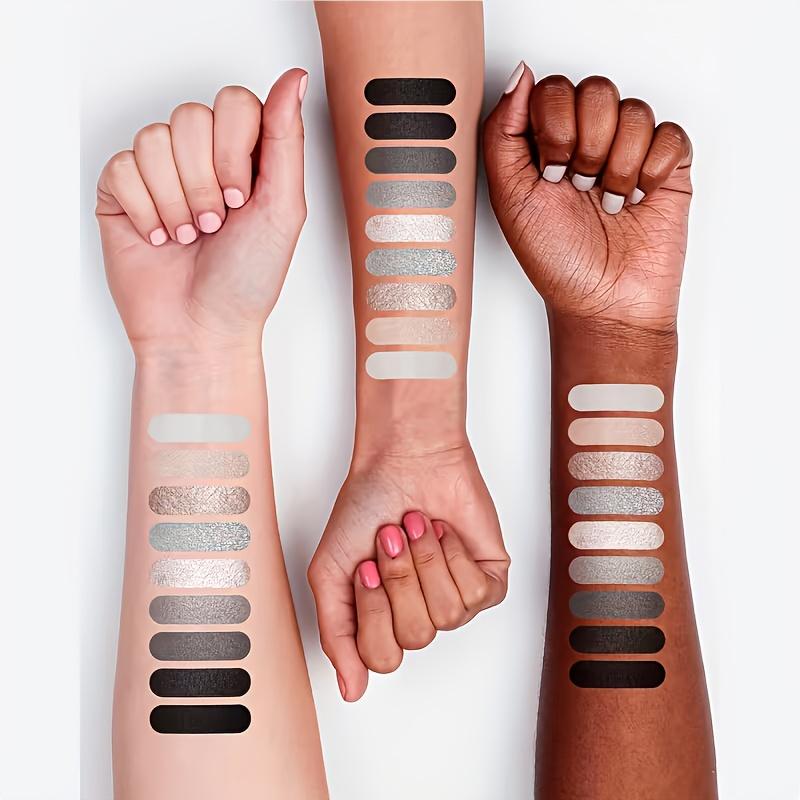 9Color Cool Toned Smoky Eye Shadow With Brush Shimmer Matte Silver Grey Long Lasting Stage Makeup Waterproof  Highlight Palette Sweatproof Buildable Cosmetic