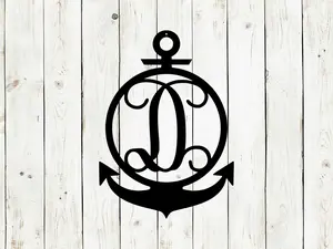 Anchor Monogram Metal Sign | Personalized Nautical Wall Decor
