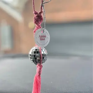 Macrame Disco Ball Car Charms