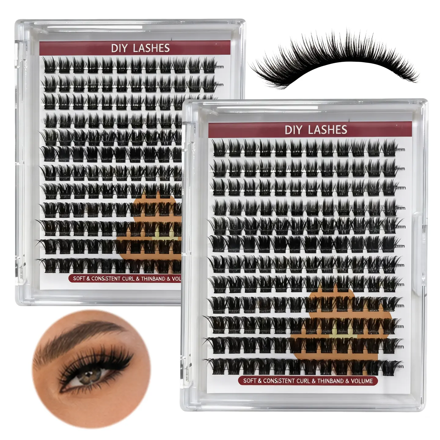 D Curl DIY Lash Clusters Thin Band Volume Wispy Individual Eyelash Clusters Reusable Segmented False Lashes For Self DIY Extensions