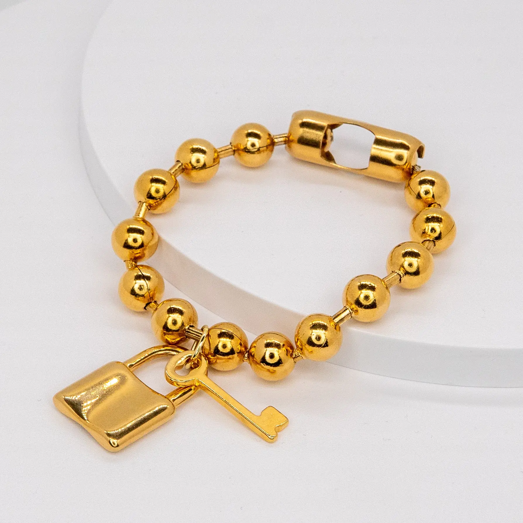 Lock & Key Gold Bracelet