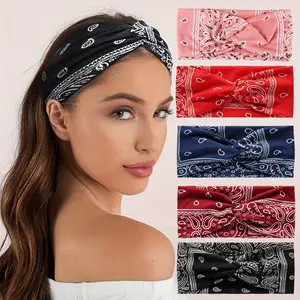 5pcs/set Bohemian Ethnic Style Overlapping Wide Edge Printed Women's Headband Set Classic Striped Checkered Christmas and New Year Hair Accessories Gift