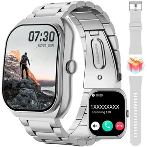 2026 Hot HD Touchscreen Smartwatch With Calls (Men Women): Wireless Calling, Camera, Music Control, Sport Modes, Alarm/SMS-Call Alert, Custom Screen, Works with iOS Android